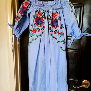 Hand embrodied oaxacan dress